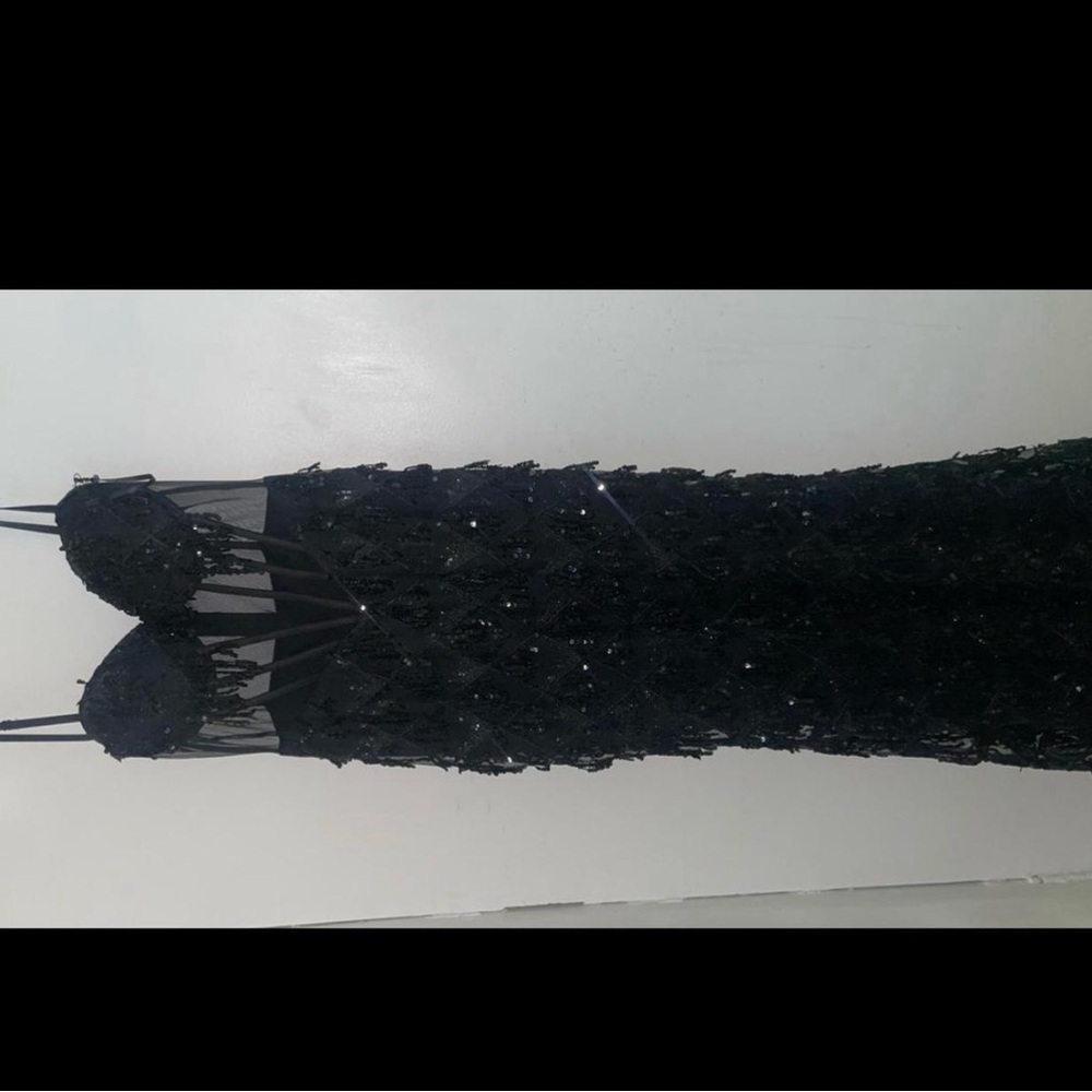 Long/Maxi Black small sequin corset dress